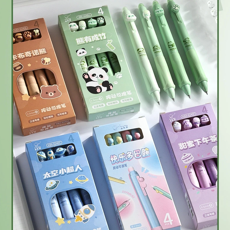 ปากกา จัดส่งไทย ปากกาเจล ลบได้ 1กล่องมี4แท่ง 0.5mm น่ารัก มีหลายสี การเขียนคล่องแคล่วนักเรียนชอบ