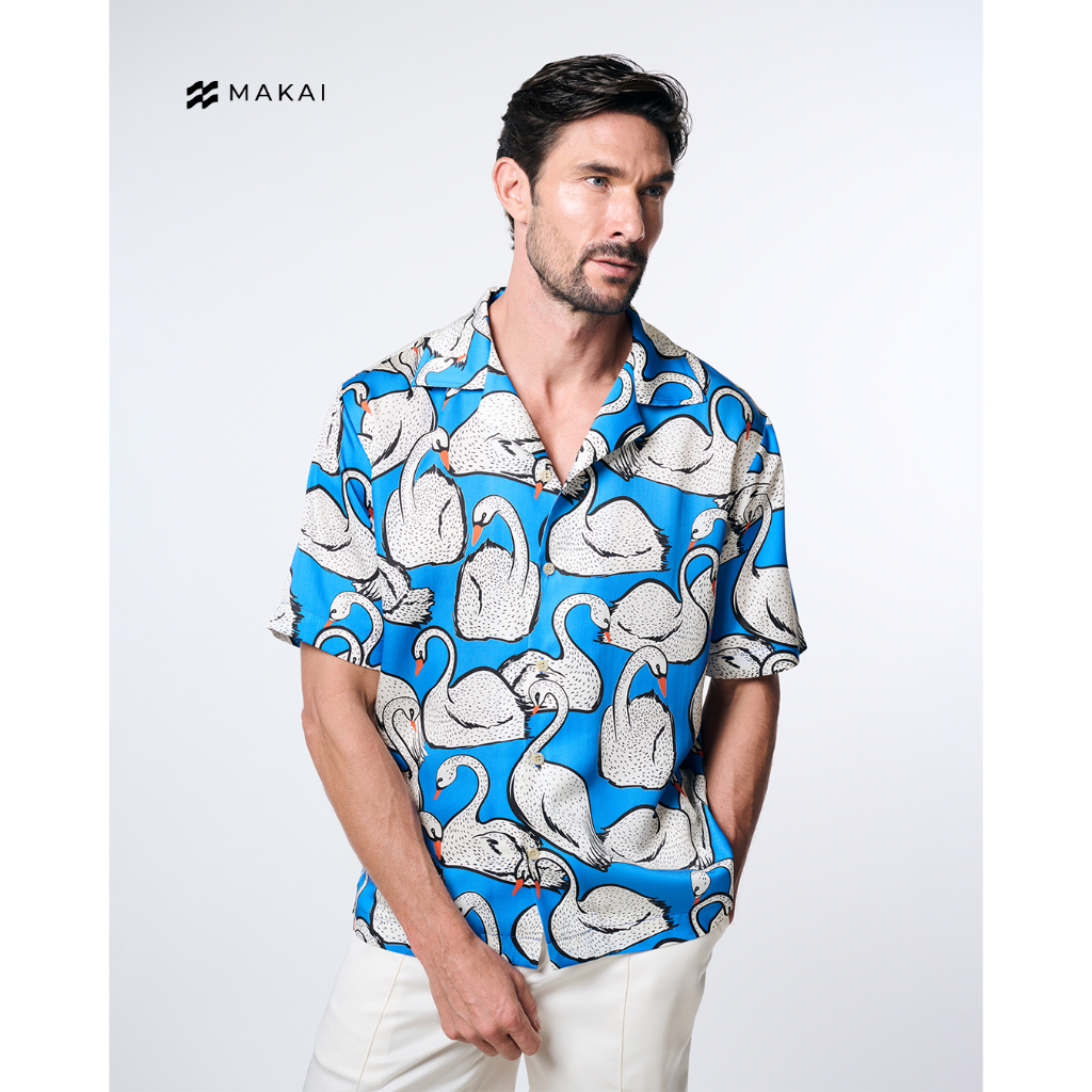 MAKAI เสื้อเชิ้ต เสื้อฮาวาย ผ้าไลโอเซลล์ รุ่น COPENHAGEN Hawaiian Shirt