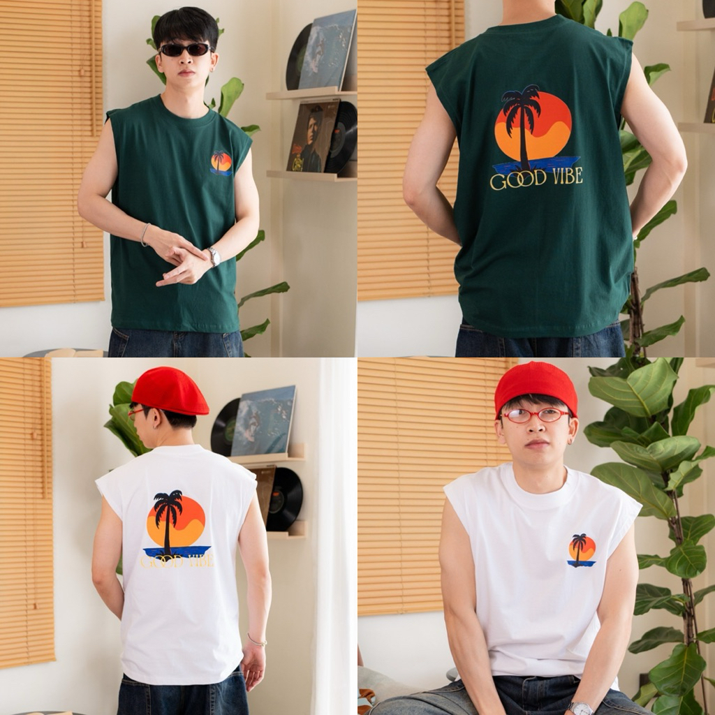 ZAMIO GOOD VIBE T-shirt เสื้อแขนกุดทรงโอเวอร์ไซส์