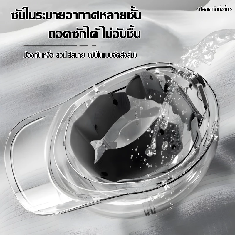 หมวกกันน็อคครึ่งใบ เลนส์สั้นสีดำ เปลือกABS thumbnail 9