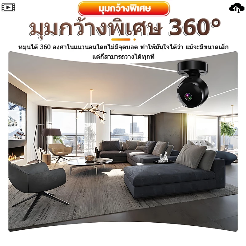 【มุมกว้างพิเศษ 360°】 8K/Full HD กล้องวงจร กล้องแอบ กล้อง 360 องศา กล้องรูเข็ม ก้องวงจรปิด วงจรปิด mini camera thumbnail 7