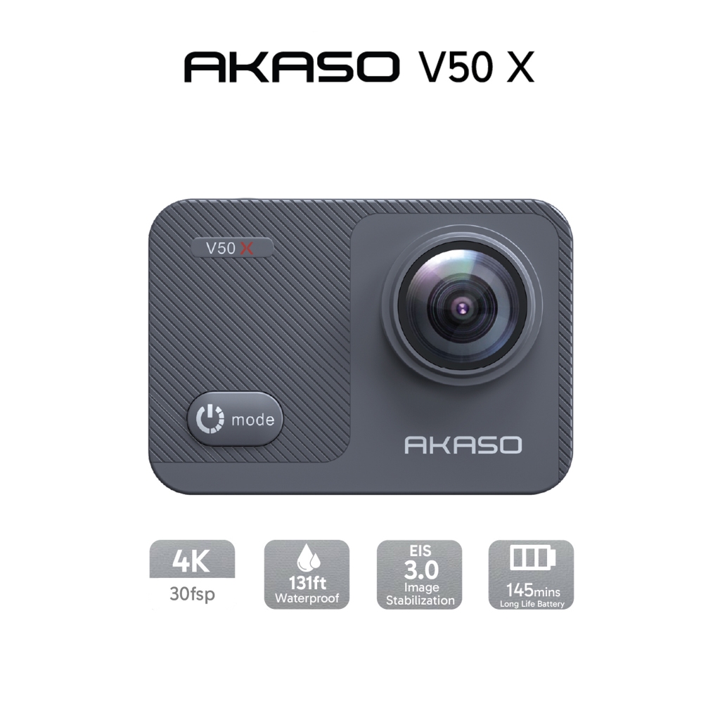AKASO V50X กล้อง Action Camera ระบบกันสั่น EIS 3.0 ถ่ายภาพ 20MP | รับประกันสินค้า 1ปี