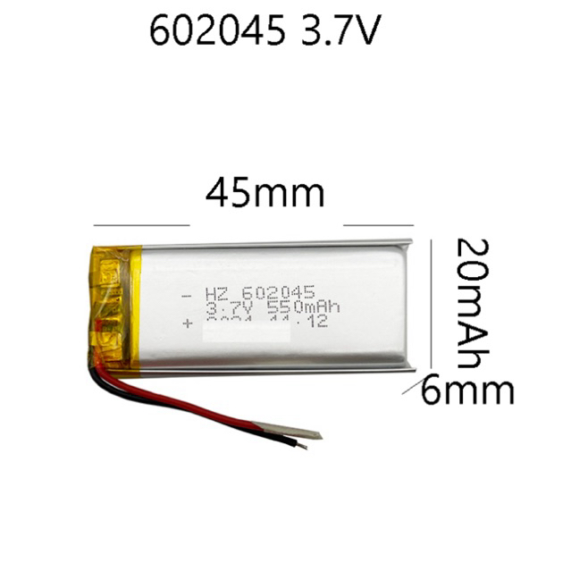 602045 lithium polymer 550mah battery แบตเตอรี่สำหรับ mp3 mp4 กล้องติดหน้ารถ