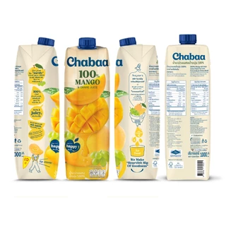 CHABAA น้ำมะม่วงผสมน้ำองุ่น 100% 1000 มล. 1 กล่อง