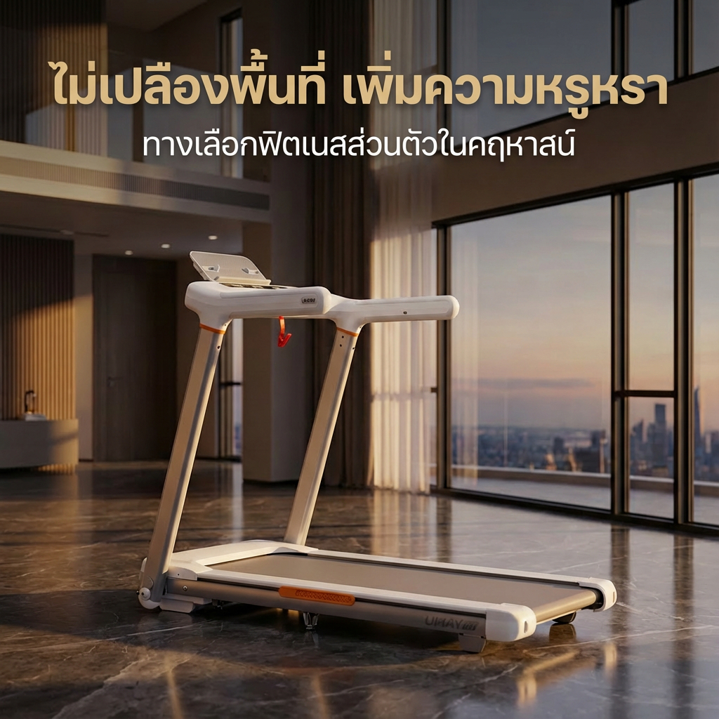 ลู่วิ่งไฟฟ้า U2 ลู่วิ่ง พับได้ มอเตอร์ 5.2HP ปรับความชันไฟฟ้า 20 ระดับ วัดอัตราหัวใจแบบพัลส์ที่มือจับ รูปที่ 7