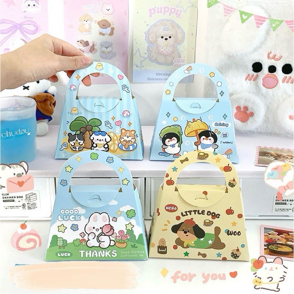 กล่องของขวัญหิ้วลายน่ารัก | กล่องแพ็กเกจพาสเทล | Gift Box คิ้วท์ๆ