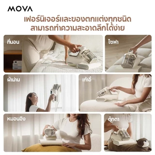 MOVA D10 MAX เครื่องกําจัดไรฝุ่น แรงดูดล้ำลึก ฆ่าเชื้อแบคทีเรียไวรัส กรองคู่หลายชั้น สารสกัดพืชลดกลิ่น แปรงยางป้องกันผมพ