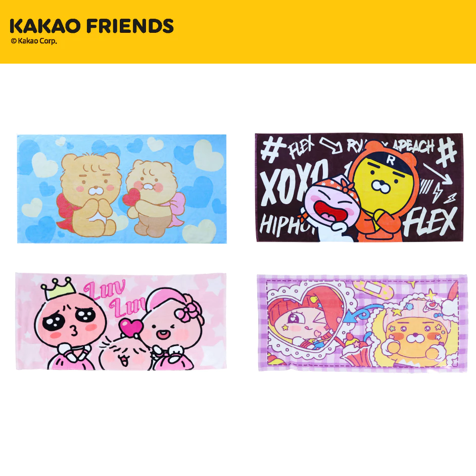 Kakao Friends ผ้าขนหนู Cotton 100% ขนาด 27x57 นิ้ว Collection2025
