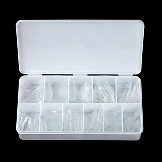 กล่องละ550ชิ้น พร้อมส่ง เล็บปลอม pvc บางเฉียบไร้รอย ขุ่นไม่ต้องขัด ไม่แตกหักง่าย เหลี่ยมยาว บัลเล่ต์ เหลี่ยม