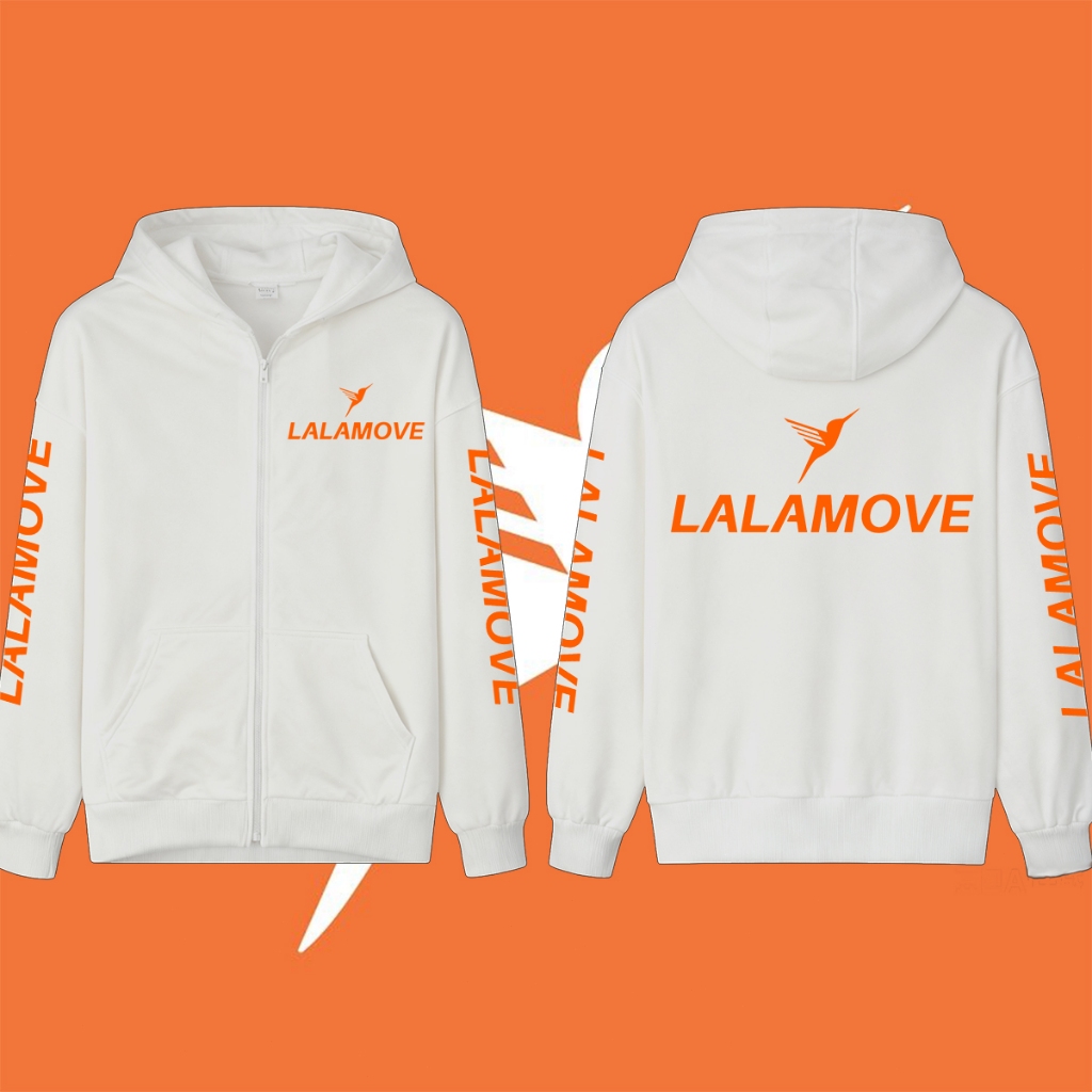 LALAMOVE เสื้อฮู้ด ลาลามูฟ โลโก้สีสด Hooded cardigan แบบสวม ซิป สกรีนแบบเฟล็ก PU สวยสดไม่แตกไม่ลอก M-3XL Unisex