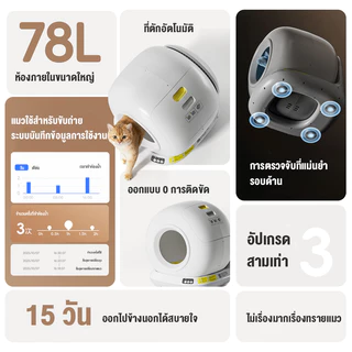 ห้องน้ำแมวอัจฉริยะ ห้องน้ําแมวอัต ห้องน้ำแมวกันเก็บกลิ่น กะบะทรายแมว ห้องน้ำแมวใหญ่ กันกลิ่นเหม็นห้องน้ำแมว ห้องน้ำแมว