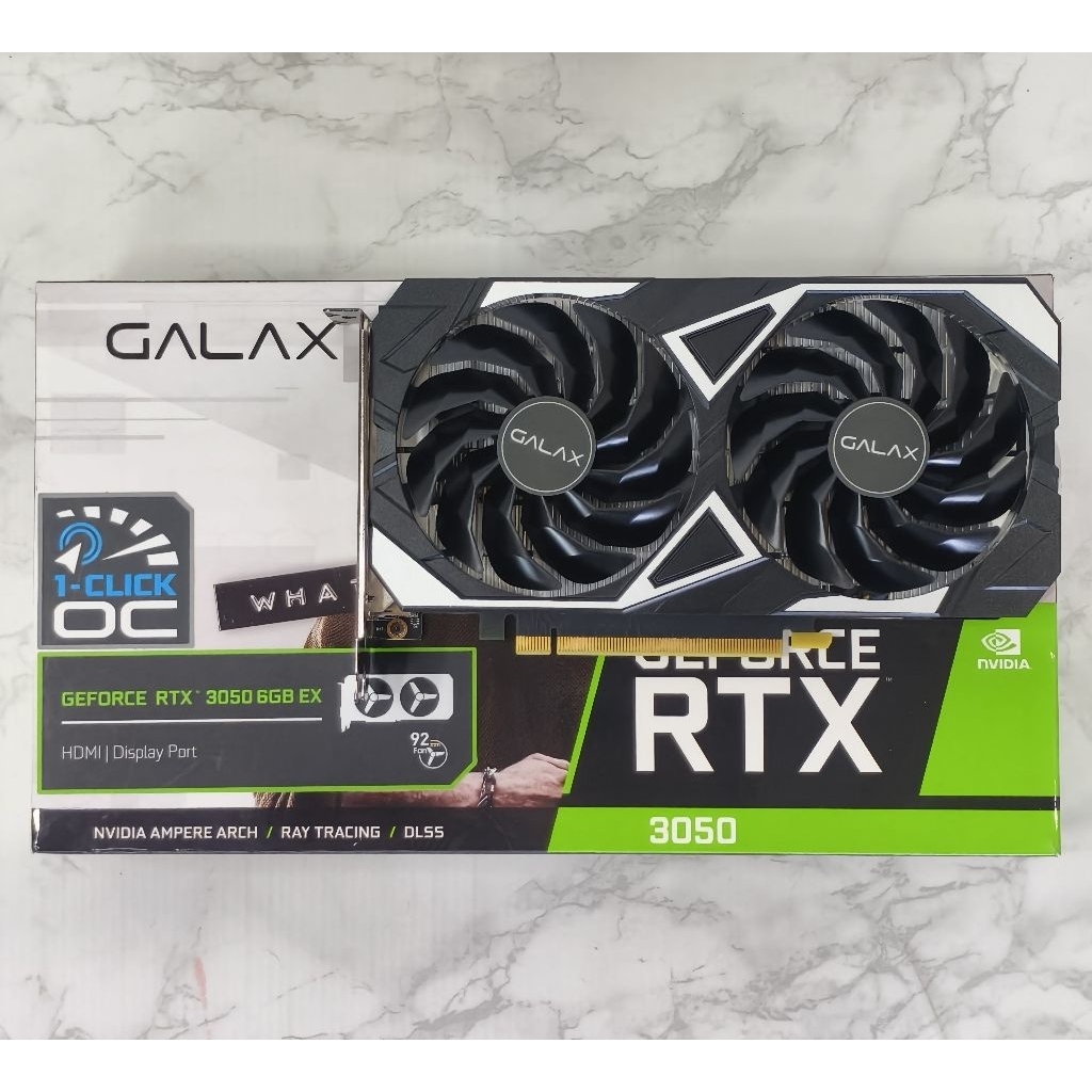GALAX GeForce RTX 3050 6GB EX DDR6 มือสอง สภาพดี ไม่ต่อไฟเพิ่ม