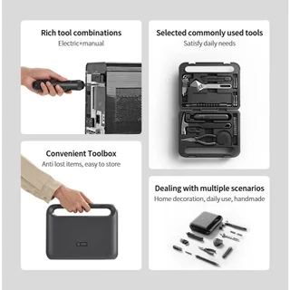 Mijia Toolbox ชุดกล่องเครื่องมือช่าง ไขควงไฟฟ้าไร้สาย แบต 2000mAh ชาร์จ Type-C อเนกประสงค์ ครบชุด