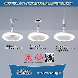 RAYPAL พัดลมโคมไฟ ไฟเพดาน led 30/35W หลอดไฟกลม LED Bulb Light พัดลมติดเพดาน หลอดไฟในบ้าน