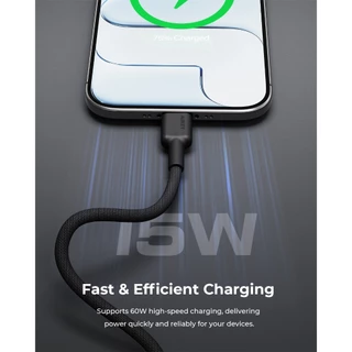 AUKEY CB-DAC05 สายชาร์จ Nylon USB-A to USB-C 3A QC3.0 รองรับ CarPlay (0.9m)