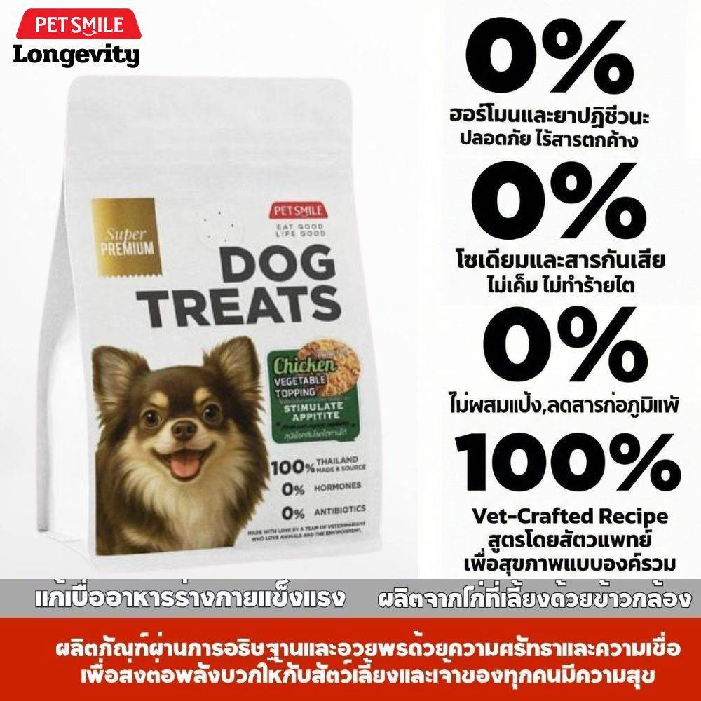PETSMILE ผงอกไก่ LEAN ไขมันต่ำผสมผักออร์แกนิก 160g