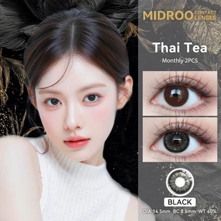 【ซื้อ2คู่แถม ยาหยอดตา+ตลับ💕】Midroo✨[COD] เลนส์แฟชั่น คอนแทคเลนส์สี Thai Tea Grey/ Black-14.5mm รายเดือน