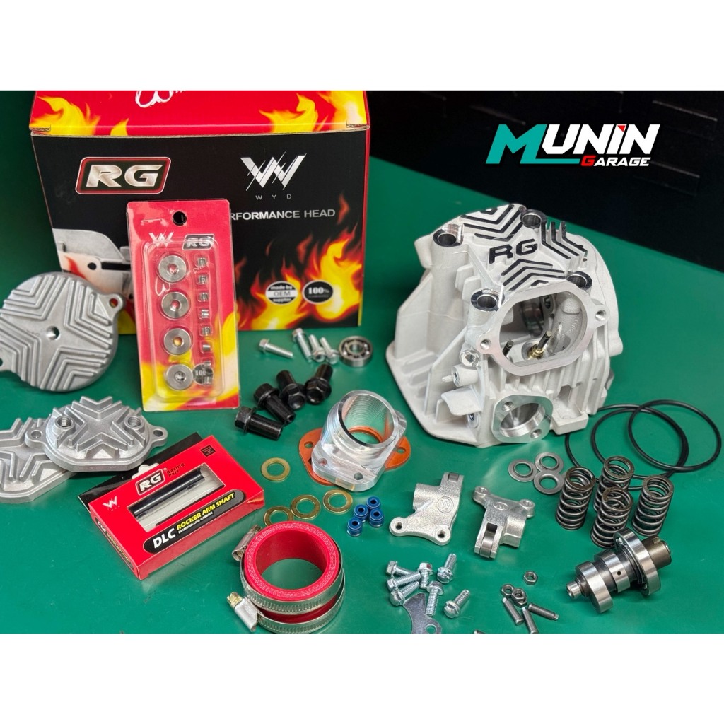 ฝา4วาล์ว125Rg(ล่าสุด)V.3วาล์ว18/21-19/22-21/24-22/25บ่าทองเหลือง+สลักDLC+รีเทนเนอร์ไทเทเนี่ยม+คอหลีด