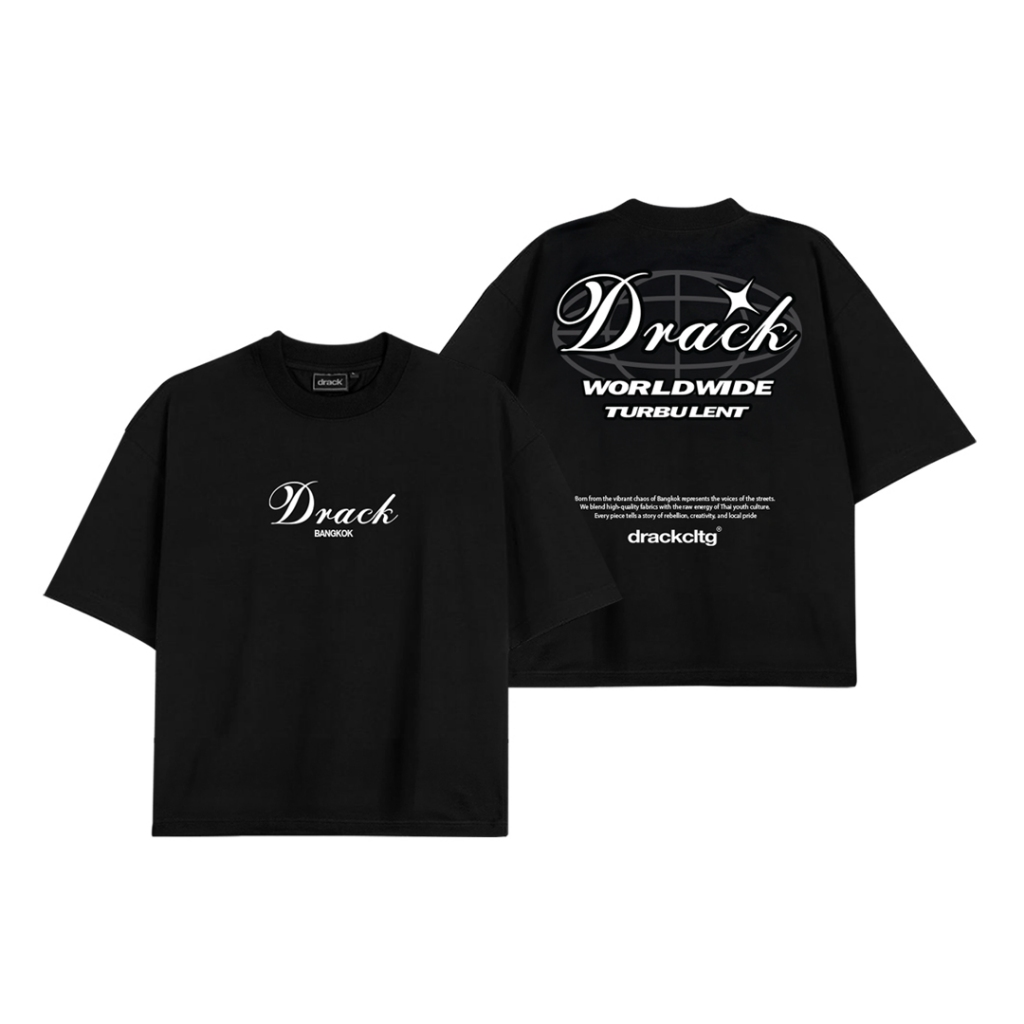 DRACK - WORLDWIDE เสื้อยืดคอกลมทรง BOXY