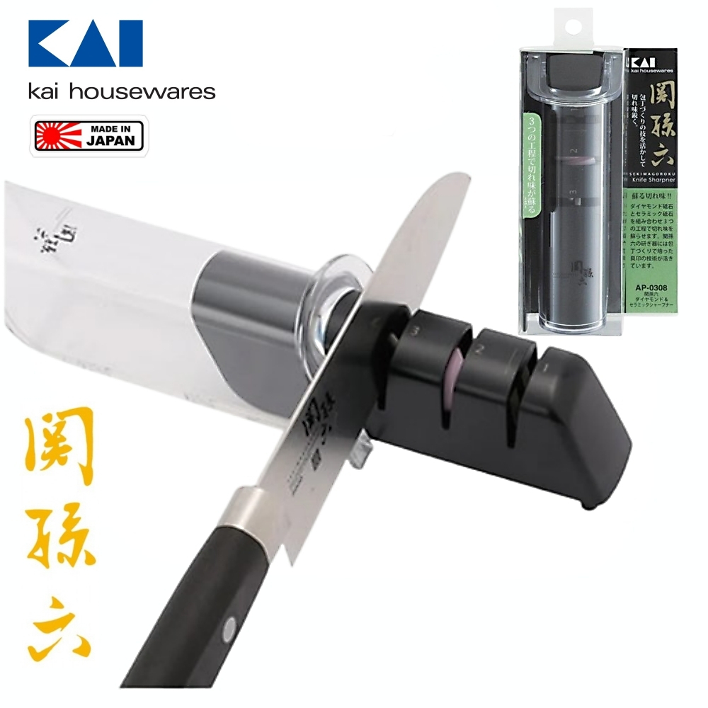 KAI Seki Magoroku Diamond & Ceramic 🔪 เครื่องลับมีด เซรามิกและเพชร AP-0308 Made in Japan