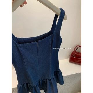 📍พร้อมส่ง📍8741 เดรสยีน คอเหลี่ยม งานซิปหลัง เนื้อผ้าดี งานสวย TAG:WG.WE 🇰🇷