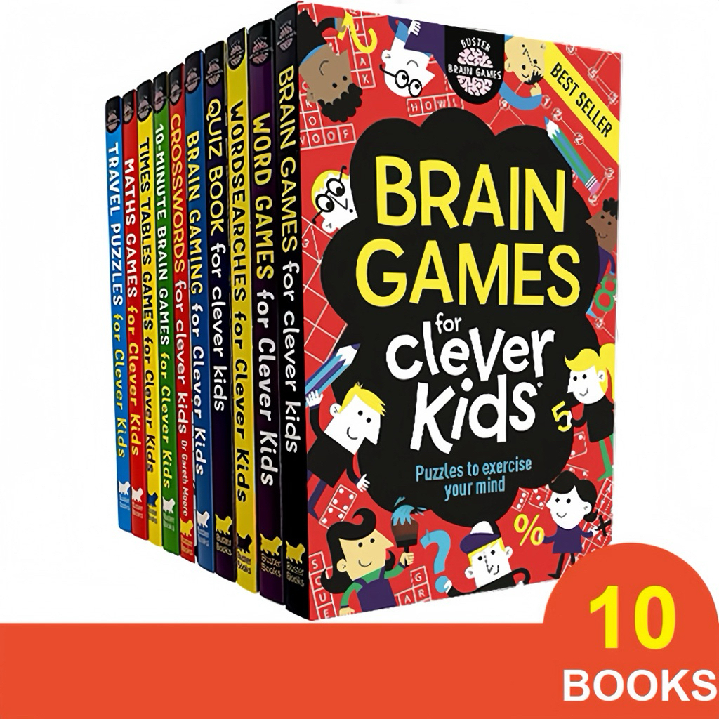 Clever Kids Brain Games Set 10 Books | ชุดหนังสือเกมฝึกสมอง 10 เล่ม สำหรับเด็ก | Ages 6–10 ปี