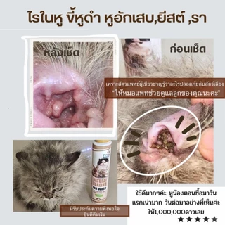 Petsmile น้ำยาเช็ดหูแมวสูตรสัตวแพทย์ (Doctor Chopetch) แก้ไรหู ขี้หูดำยีสต์เชื้อราลดกลิ่นเหม็นออร์แกนิกไม่แสบ100ml