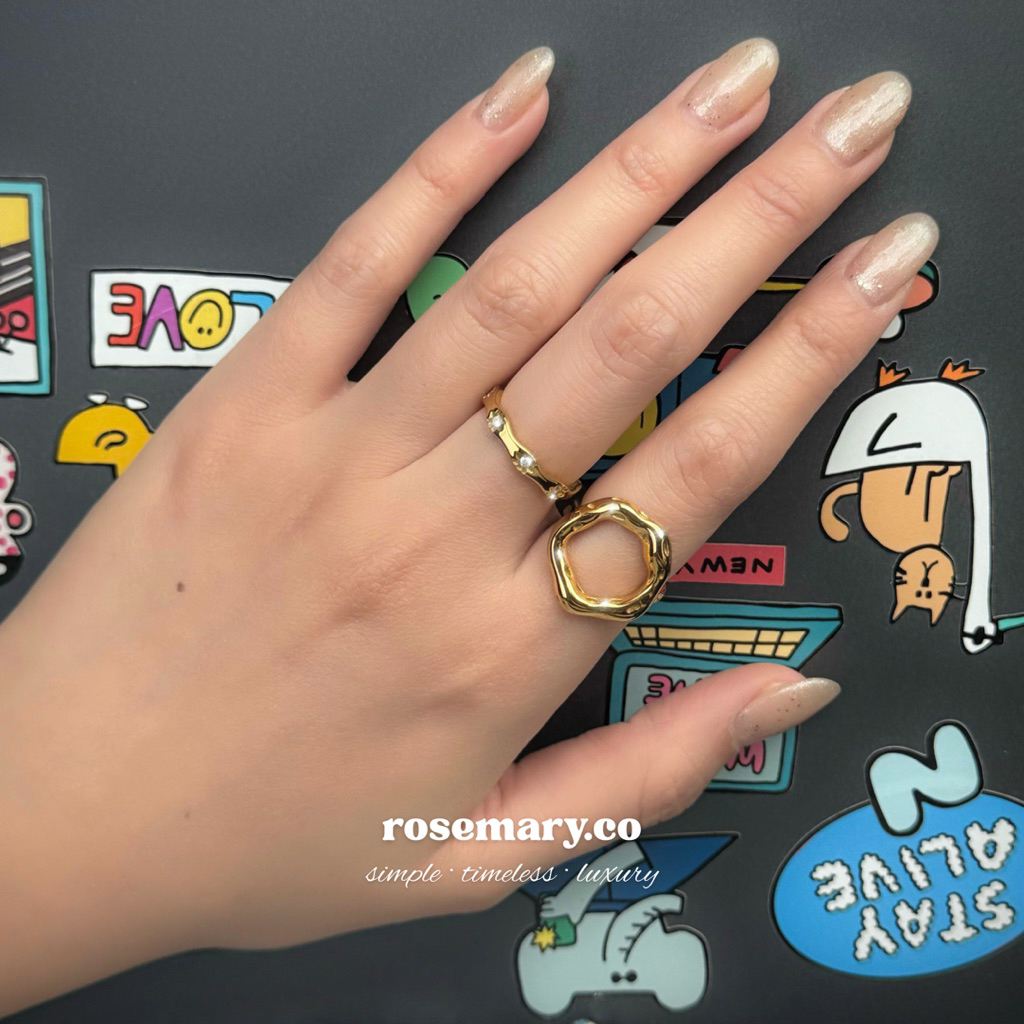 rosemary.co | round liana ring (RM102) | 18k timeless แหวนวินเทจ แหวนใส่ได้ทุกวัน แหวนไม่ลอก ไม่ดำ ไม่แพ้ (พร้อมส่ง)