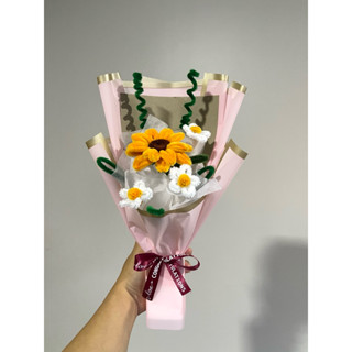 ช่อดอกไม้ ทานตะวัน ดอกไม้ลวดกำมะหยี่ ของขวัญวันรับปริญญา ปัจ…