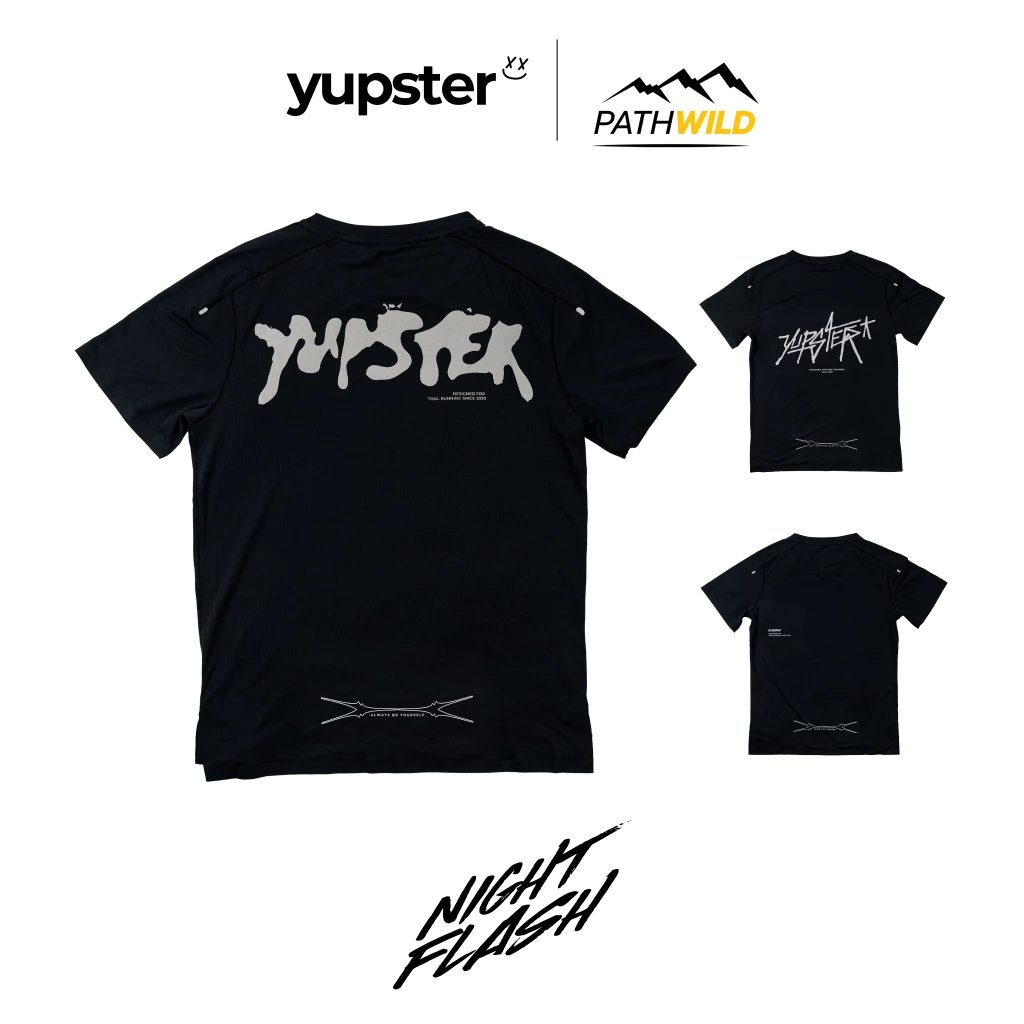 YUPSTER UNISEX RUNNING T-SHIRT NIGHTFLASH COLLECTION เสื้อวิ่ง Yupster รุ่น Nightflash ผ้าแห้งเร็ว ลดการเสียดสี