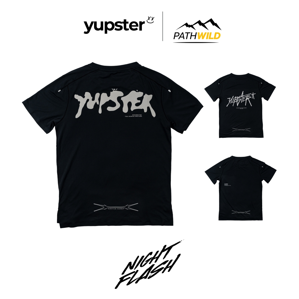 YUPSTER UNISEX RUNNING T-SHIRT NIGHTFLASH COLLECTION เสื้อวิ่ง Yupster รุ่น Nightflash ผ้าแห้งเร็ว ลดการเสียดสี