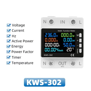 63a Tuya WIFI สมาร์ท Circuit Breaker Energy Meter KWh Power รีโมทคอนโทรลแรงดันไฟฟ้าปกป้อง Smart Life