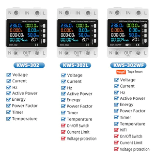 63a Tuya WIFI สมาร์ท Circuit Breaker Energy Meter KWh Power รีโมทคอนโทรลแรงดันไฟฟ้าปกป้อง Smart Life