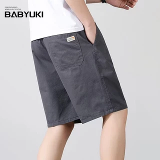 BU กางเกงขาสั้นผู้ชาย เนื้อผ้าดีผ้าcotton100% กางเกงลำลองมียางยืดและเชือก มีไซส์L-3XL