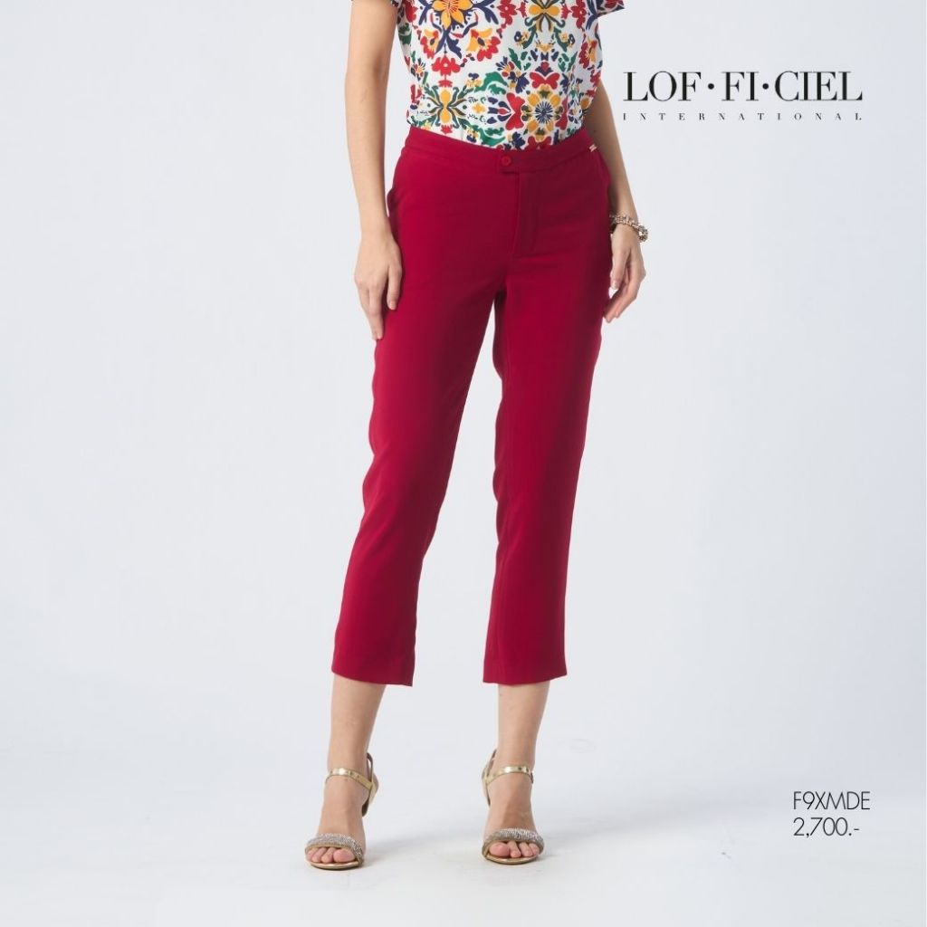 LOF-FI-CIEL Woman's pants Jubili Runway กางเกงขายาวผู้หญิง ขายาว สีแดง F9XMDE