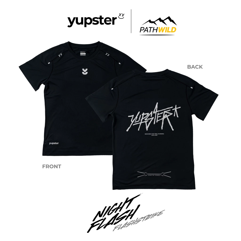 YUPSTER UNISEX RUNNING T-SHIRT NIGHTFLASH COLLECTION เสื้อวิ่ง Yupster รุ่น Nightflash ผ้าแห้งเร็ว ลดการเสียดสี