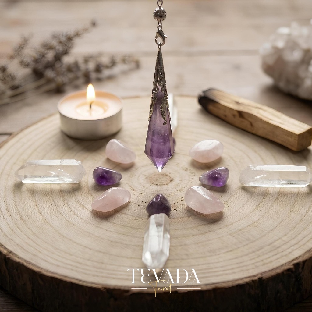 เพนดูลั่ม สร้อยคอหิน หินมงคล Healing Amethyst Pendulum Necklace หินแท้ บำบัดความเครียด พร้อมส่ง ราคา ถูกที่สุด ดีลบีเคเค แกลเลอรีภาพที่ 2