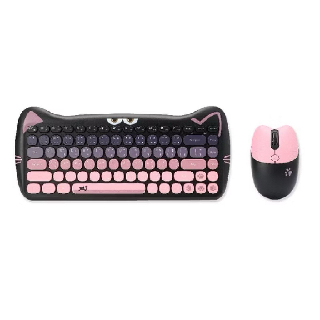[มือสอง/พร้อมส่ง] GEEZER ชุดคอมโบคีย์บอร์ดและเมาส์ไร้สาย รุ่น KY100 BLACKPINK Keyboard