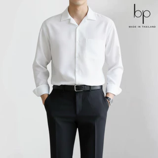 เสื้อนักศึกษา เชิ้ตสีขาวผ้าไหมอิตาลี แขนยาวมีกระเป๋าหน้า (ใส่ทำงาน,ใส่เรียนได้) ไซส์M-4XL