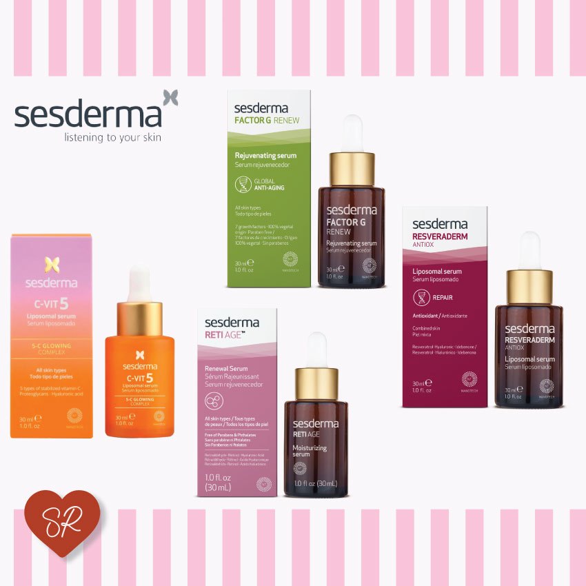 SESDERMA FACTOR G RENEW Rejuvenating serum/RESVERADERM ANTIOX Liposomal serum/C-VIT5 Liposomal serum