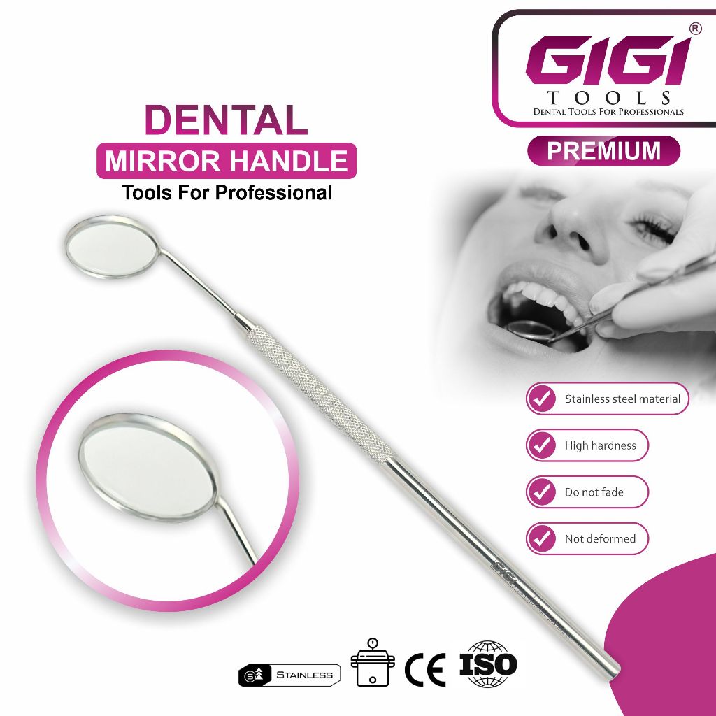 GIGI Tools ชุดกระจกส่องฟัน+ที่ขูดหินปูนสแตนเลส พรีเมียม มาตรฐาน CE คุณภาพระดับคลินิก สำหรับมืออาชีพ