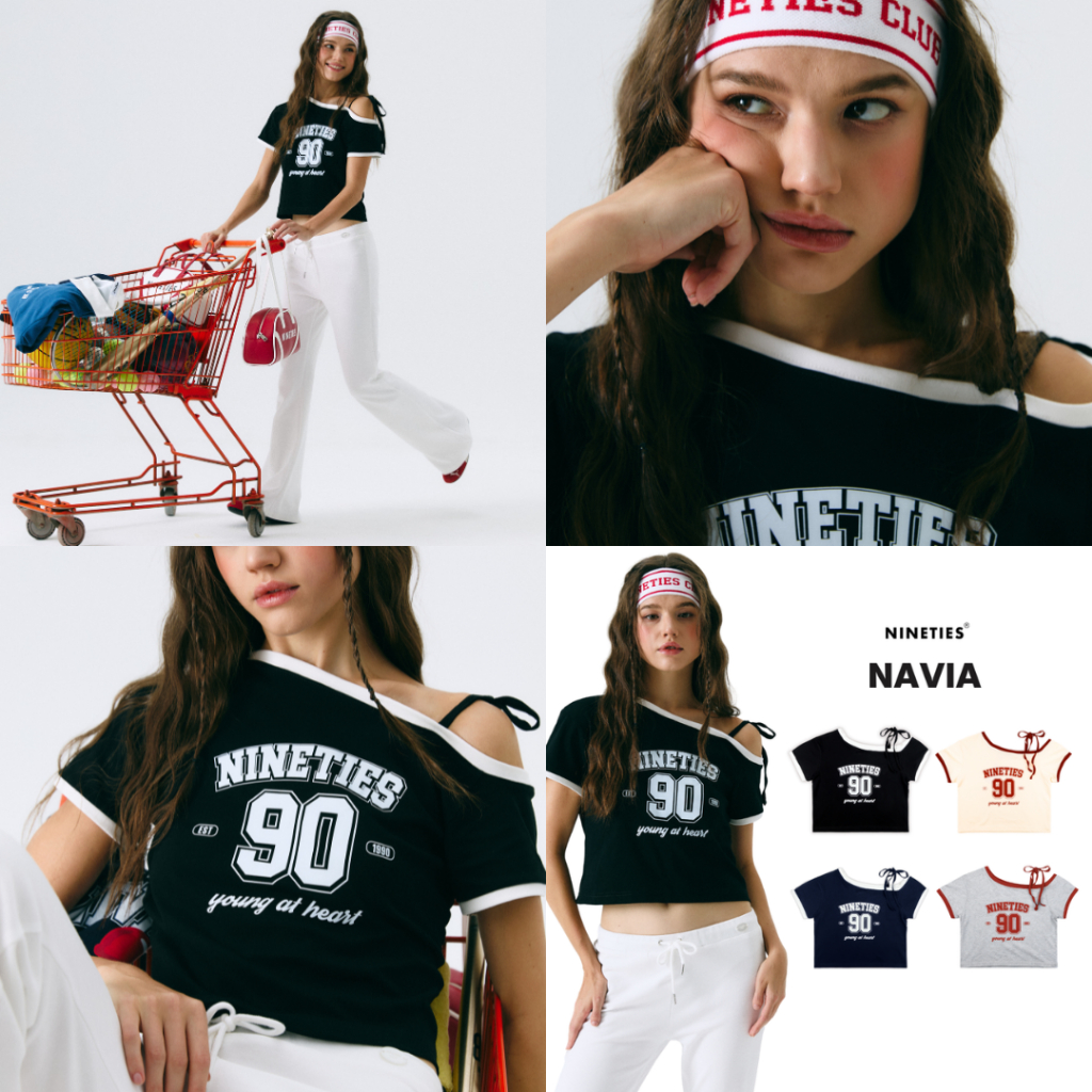 Nineties Design : Sport Club เสื้อยืด ปาดไหล่ รุ่น Navia เสื้อปาดไหล่ข้างเดียว