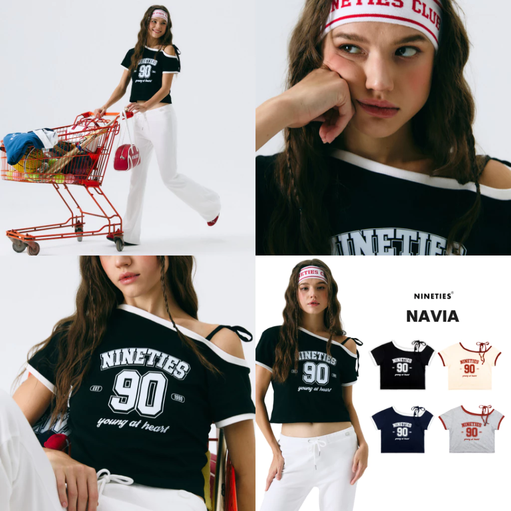 Nineties Design : Sport Club เสื้อยืด ปาดไหล่ รุ่น Navia เสื้อปาดไหล่ข้างเดียว