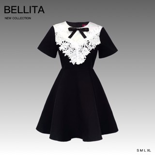 C881 BELLITA มินิเดรสสีดำ เสื้อผ้าผู้หญิง น่ารัก เรียบร้อย พ…