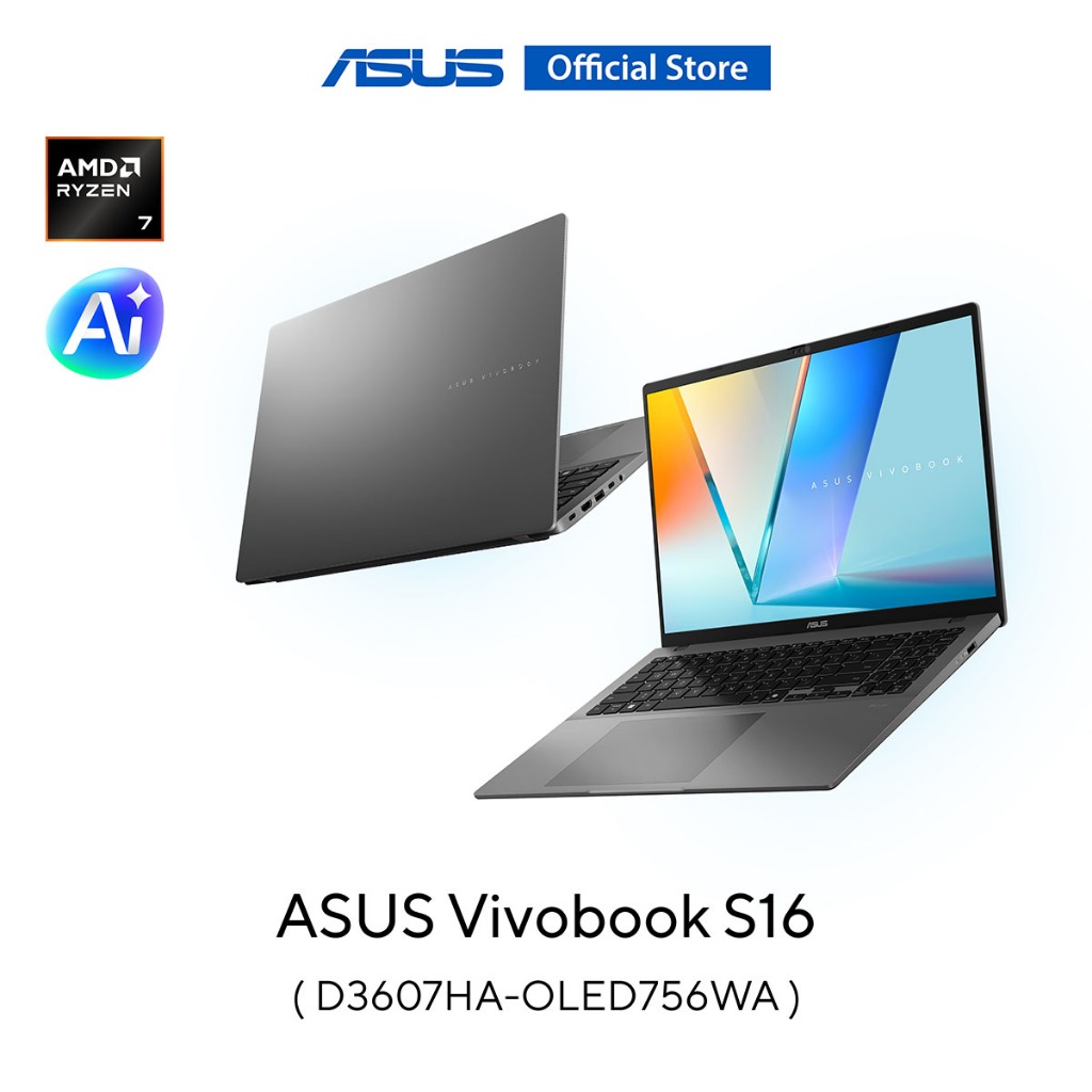 ASUS Vivobook S16 (D3607HA-OLED756WA) 16" FHD (1920x1200) OLED, AMD R7-260, 16GB, 512GB SSD, W11
