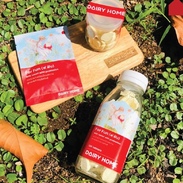 นมเแดรี่โฮม Dairy Home นมอัดเม็ด ฟ.ฟัน ผสมโพรไบโอติกส์ (Milk Tablets with Probiotics) สูตรป้องกันฟันผุ 150 g.(120 เม็ด)