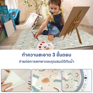 แผ่นรองเก้าอี้เด็ก กันน้ำ กันลื่น 43x43 นิ้ว สำหรับเก้าอี้ทานข้าวทรงสูง ใช้ซ้ำได้ แผ่นรองนั่งเด็ก
