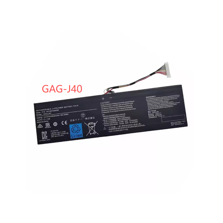 แบตเตอรี่ใหม่สำหรับ GAG-J40 Aero 14-K7 15-X9 15-Y9 14-P64WV6 X7 DT