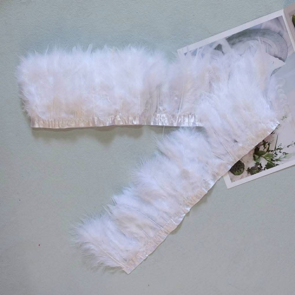 ขนนกขนฟู  เส้นขนนก ขนฟู หน้ากว้าง 12-14cm ปลายตัด ก้านแข็ง แพ็คละ 2 หลา 190cm ราคาแพ็คละ 159 บาท - รูปที่ 5