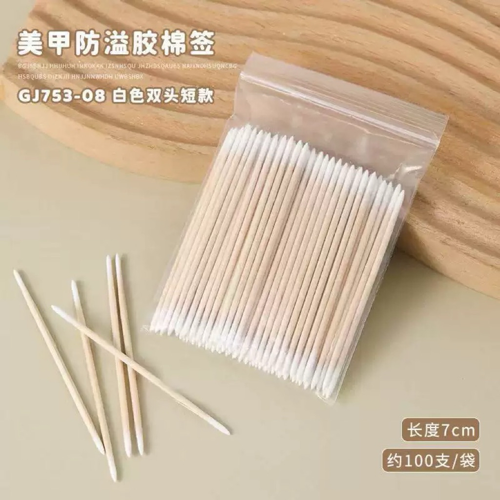สำลีก้านไม้ สำลีคอตตอนบัด เช็ดทำความสะอาด (100ชิ้น/ห่อ)